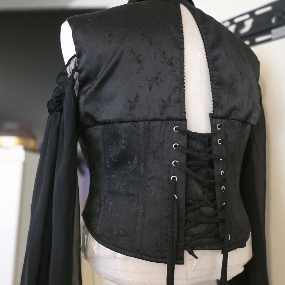Black Women's Jacket with Pins - Picture 2 of 3